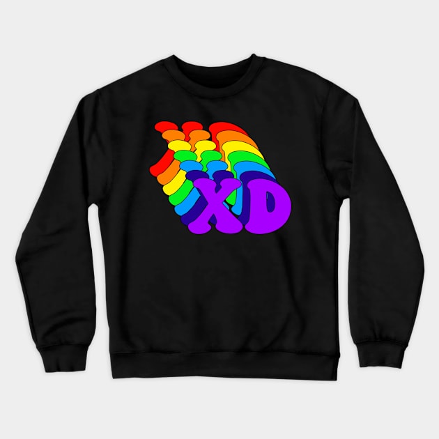 Rainbow Retro XD Crewneck Sweatshirt by yayor